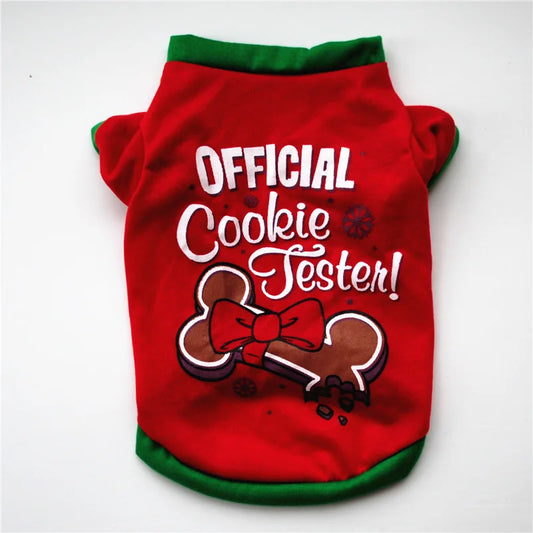 Christmas Cotton Dog Shirt Letter Printed Dog Cat Clothes for Small Dogs Puppy Pet Clothing ropa camiseta para perros