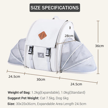 Backpack for Small Dogs Breathable Extendable Windows Travel Pet Carrier for Cats Large Space Cat Bag Backpack for Outing Hiking