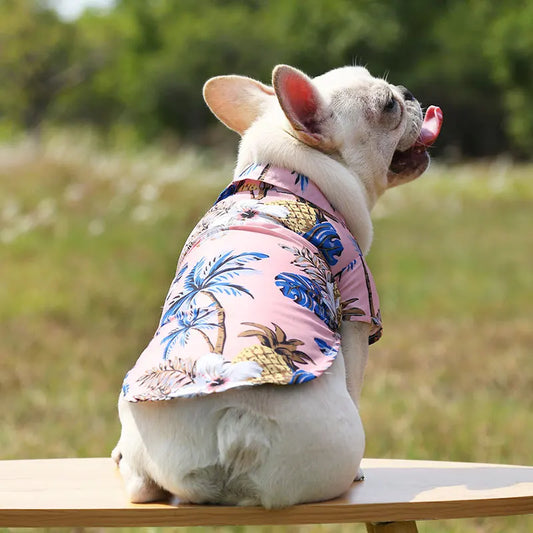 Summer Pet Printed Clothes For Dogs Floral Beach Shirt Jacket Floral T-Shirt Hawaiian For Small Large Dog Chihuahua Pets Outfits