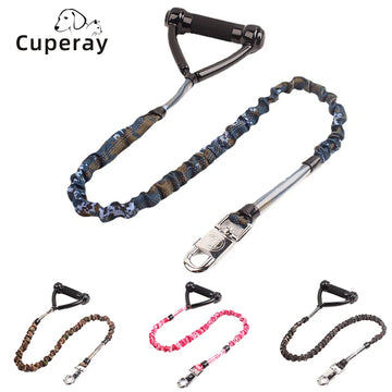 Tactical Dog Leash Strong & Durable Camouflage Stretch Telescopic Pet Leash with Metal Fasteners and Sturdy Handle for Large Dog