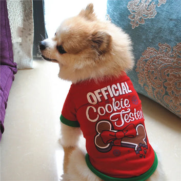 Christmas Cotton Dog Shirt Letter Printed Dog Cat Clothes for Small Dogs Puppy Pet Clothing ropa camiseta para perros